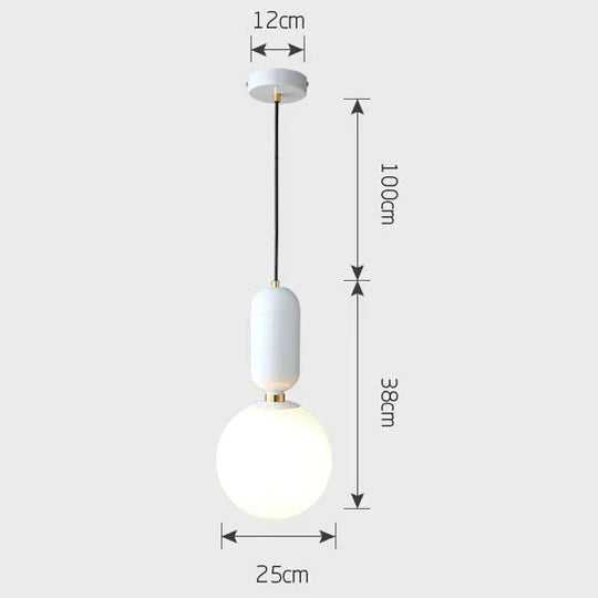 Nordic LED Pendant Lights Frosted Glass Industrial Handin Pendant Lamp Modern Bedroom Hanglamp Living Room Suspension Luminaire