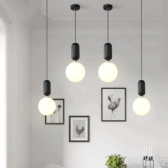 Nordic LED Pendant Lights Frosted Glass Industrial Handin Pendant Lamp Modern Bedroom Hanglamp Living Room Suspension Luminaire