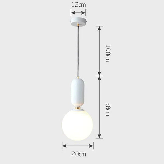 Nordic LED Pendant Lights Frosted Glass Industrial Handin Pendant Lamp Modern Bedroom Hanglamp Living Room Suspension Luminaire