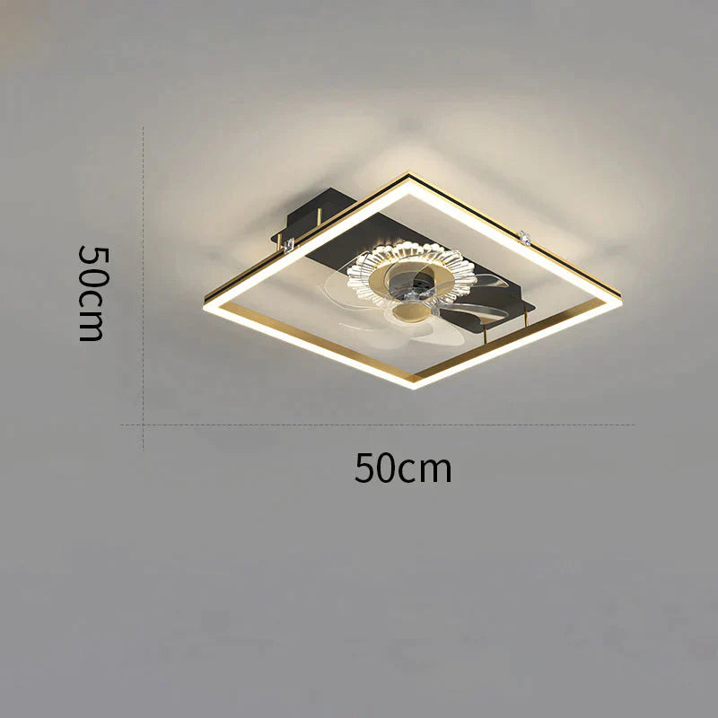 Nordic Light Luxury Fan Living Room Square Ceiling Lamp Simple Dining Bedroom