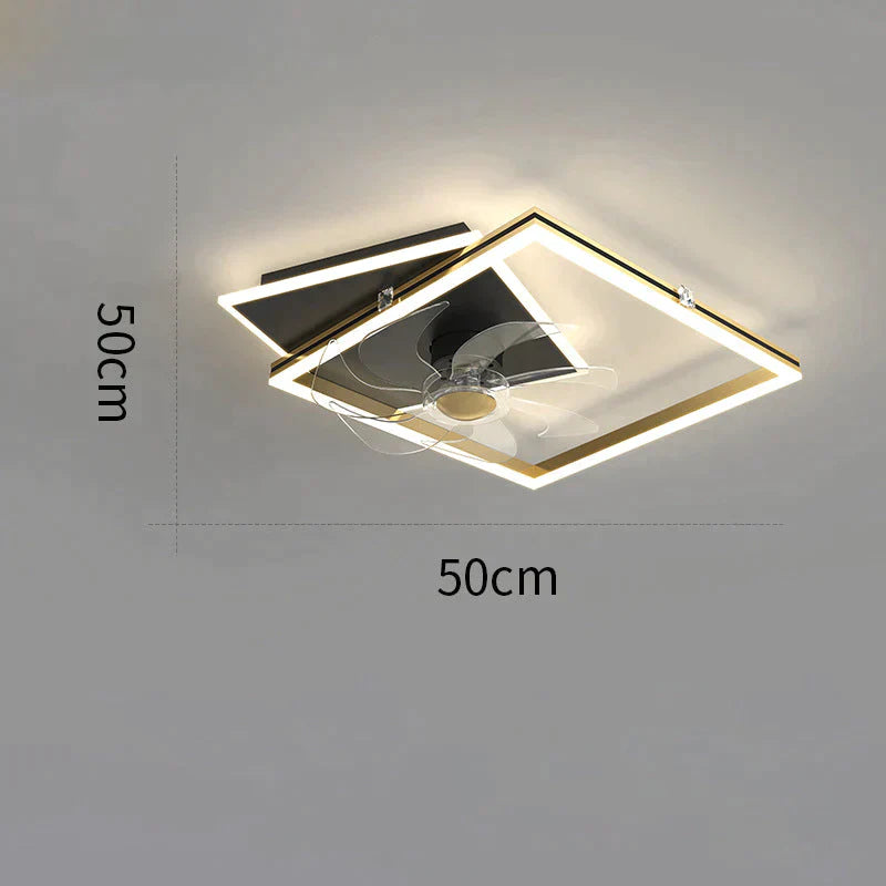 Nordic Light Luxury Fan Living Room Square Ceiling Lamp Simple Dining Bedroom