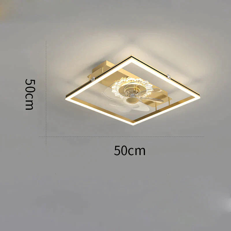 Nordic Light Luxury Fan Living Room Square Ceiling Lamp Simple Dining Bedroom