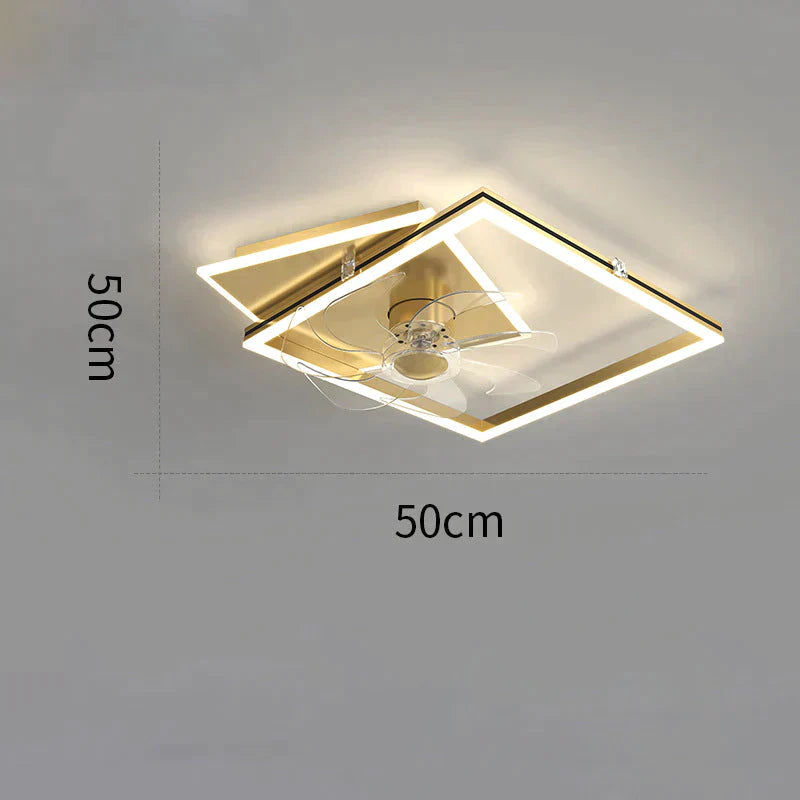 Nordic Light Luxury Fan Living Room Square Ceiling Lamp Simple Dining Bedroom