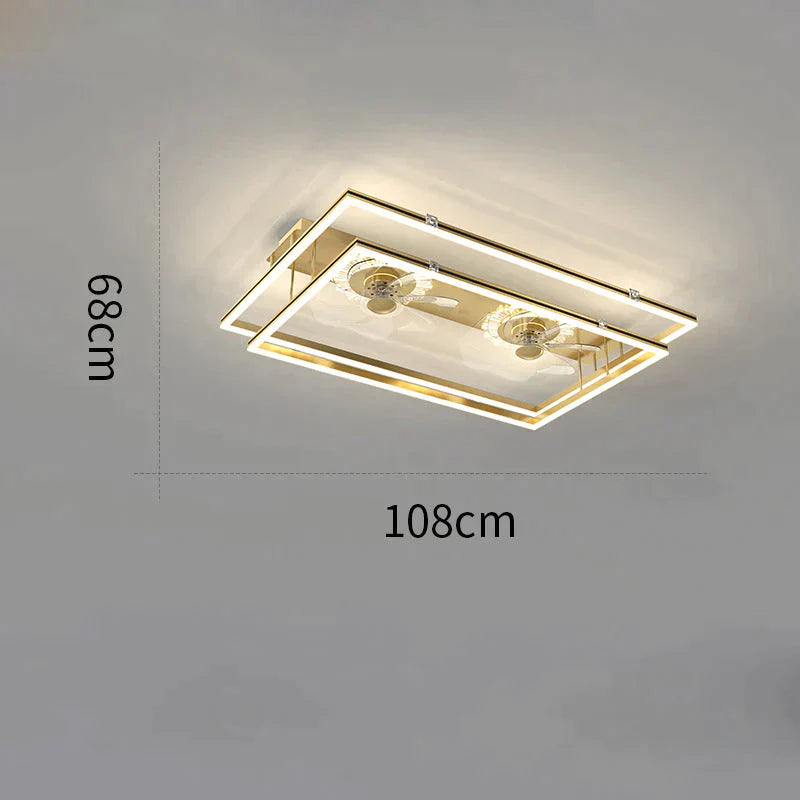 Nordic Light Luxury Fan Living Room Square Ceiling Lamp Simple Dining Bedroom