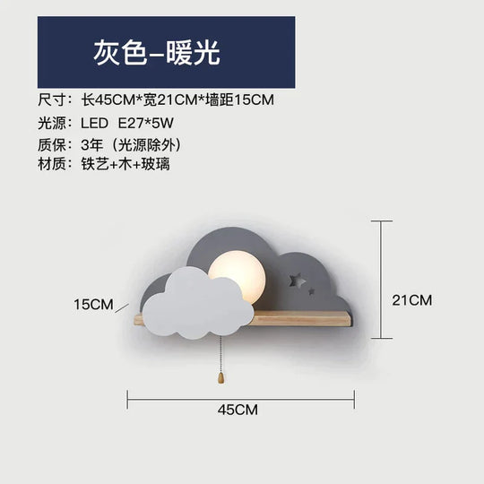 Nordic Macaron Led Cloud Glass Wall Lamps For Children Room Lamp