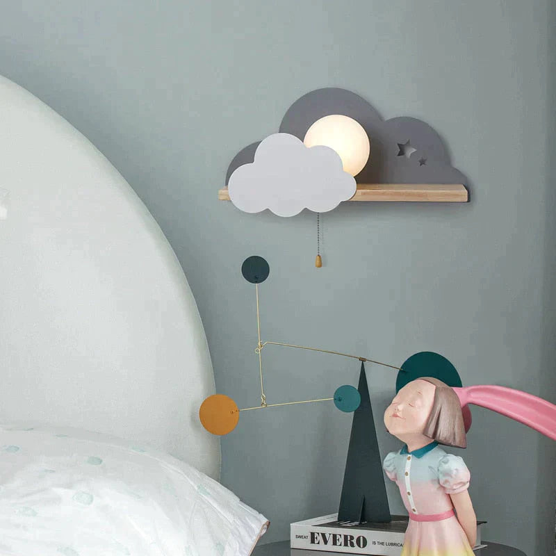 Nordic Macaron Led Cloud Glass Wall Lamps For Children Room Lamp