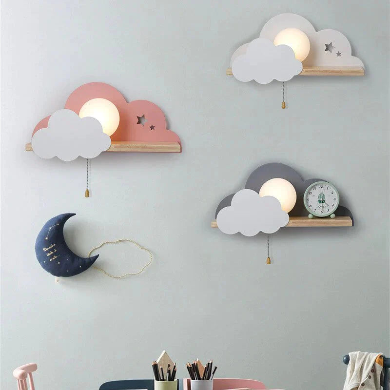 Nordic Macaron LED Cloud Glass Wall Lamps for Children Room