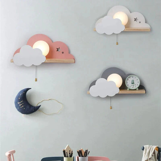 Nordic Macaron Led Cloud Glass Wall Lamps For Children Room Lamp