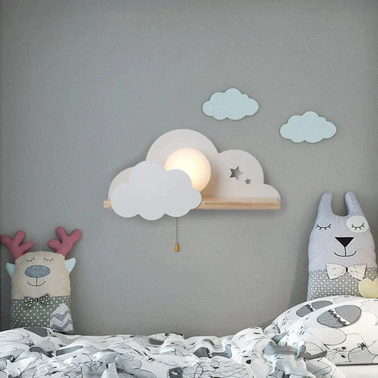 Nordic Macaron LED Cloud Glass Wall Lamps for Children Room