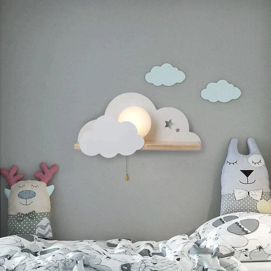 Nordic Macaron Led Cloud Glass Wall Lamps For Children Room Lamp