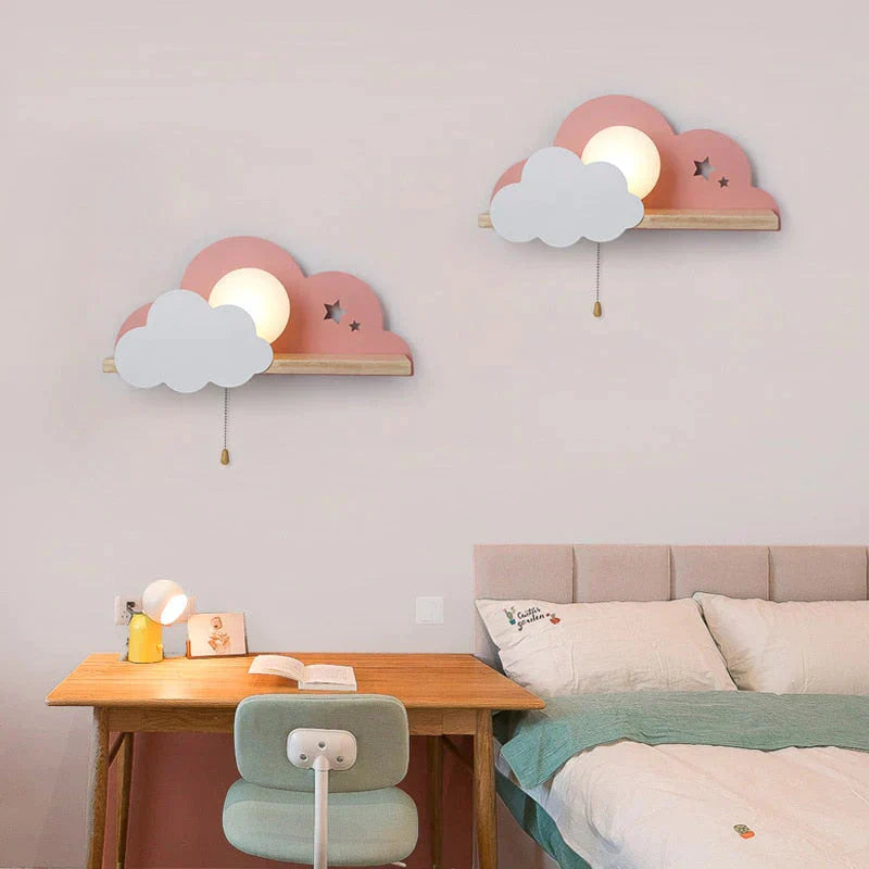 Nordic Macaron LED Cloud Glass Wall Lamps for Children Room