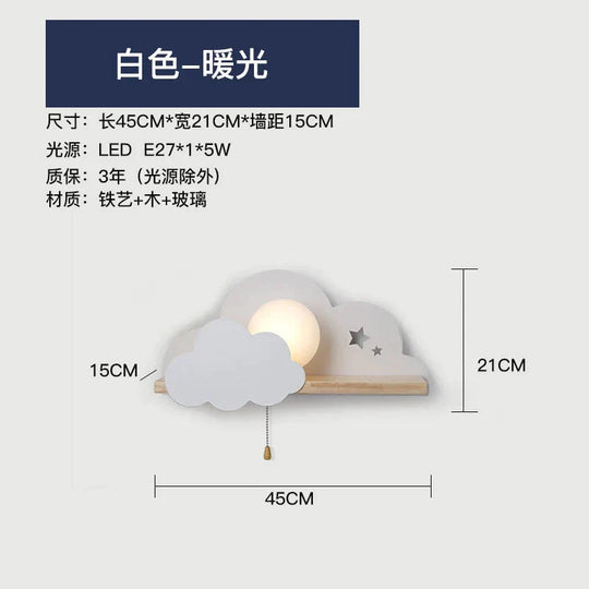 Nordic Macaron LED Cloud Glass Wall Lamps for Children Room