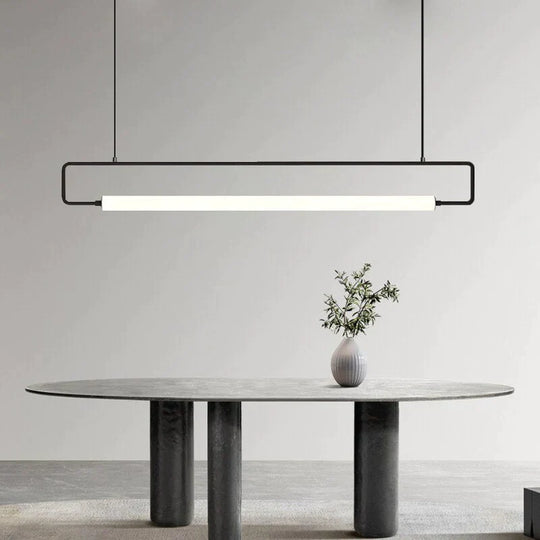 Nordic Minimalist Bar Hanging Rectangular Frame Pendant Light