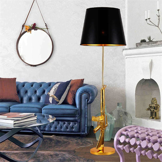 Nordic Modern Ak47 Gun_Lounge Silvery Gold Lustre Bedroom Lamp Led Floor Lamps Kids Children Room