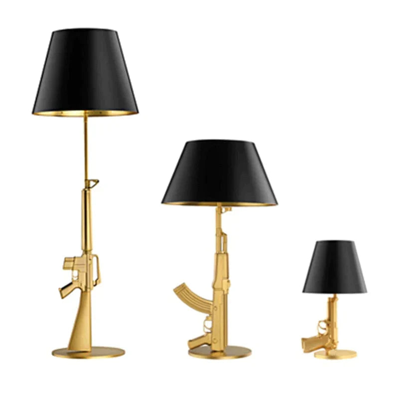 Nordic Modern AK47 Gun_Lounge Silvery Gold Lustre Bedroom Lamp LED Floor Lamps Kids Children Room Fixtures Home Loft Decor