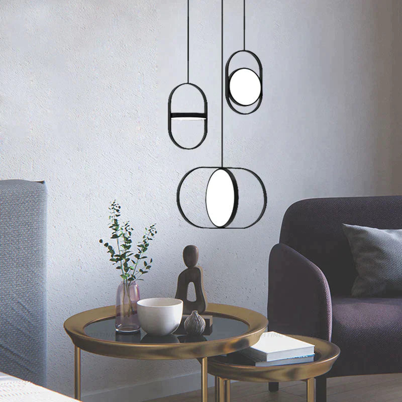 Nordic Modern Geometry Simple Rotary Pendant Lights Designer luminarias Circular Hanging Lamp Bar Bedside Light Fixtures