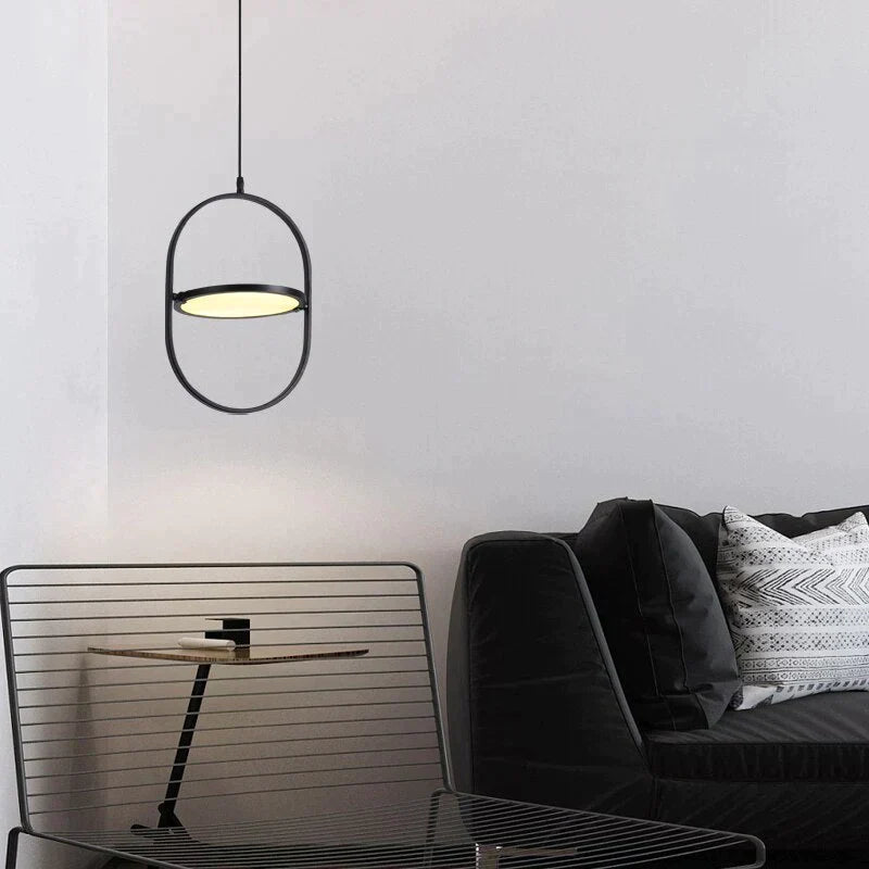 Nordic Modern Geometry Simple Rotary Pendant Lights Designer luminarias Circular Hanging Lamp Bar Bedside Light Fixtures