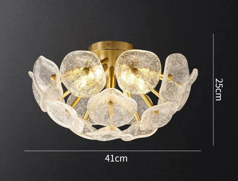 Nordic Modern Light Luxury Crystal Copper Lamp Ceiling Lamp