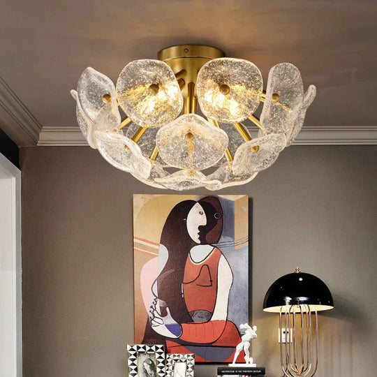 Nordic Modern Light Luxury Crystal Copper Lamp Ceiling Lamp