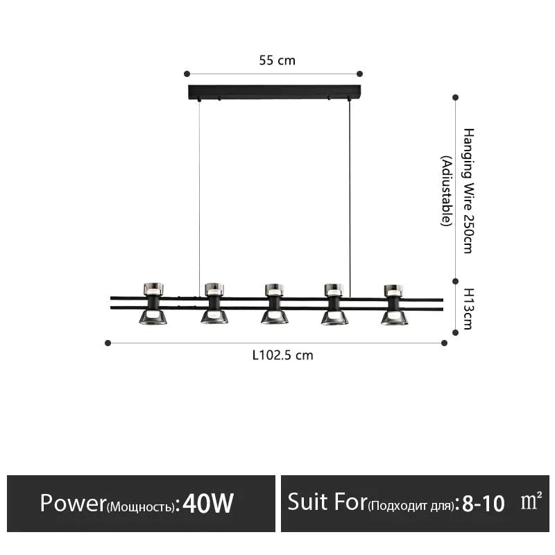 Nordic modern minimalist light luxury bar LED strip lamp kitchen island table Light fixture