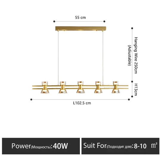 Nordic modern minimalist light luxury bar LED strip lamp kitchen island table Light fixture