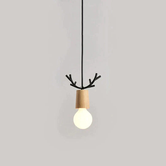 Nordic Modern Simple Wood Little antlers pendant lights, Restaurant Dining Table Kitchen Bed Decoration Lighting