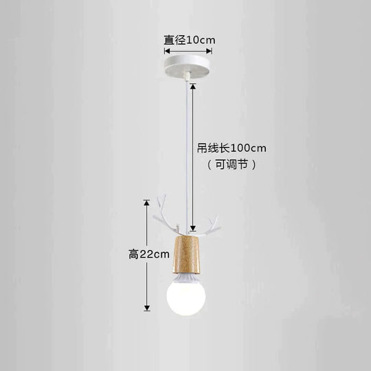 Nordic Modern Simple Wood Little antlers pendant lights, Restaurant Dining Table Kitchen Bed Decoration Lighting