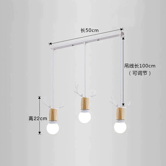 Nordic Modern Simple Wood Little antlers pendant lights, Restaurant Dining Table Kitchen Bed Decoration Lighting