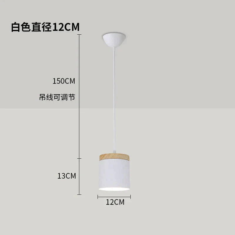 Nordic Modern Wood Aluminum E27 Pendant Lights, Living Room Dining Room Bedside Dining Table Decorative Lighting