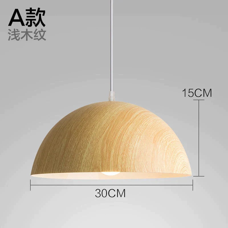 Nordic modern wood grain Spray paint aluminum pendant lights, living room dining room desk bedside decorative lighting lamps