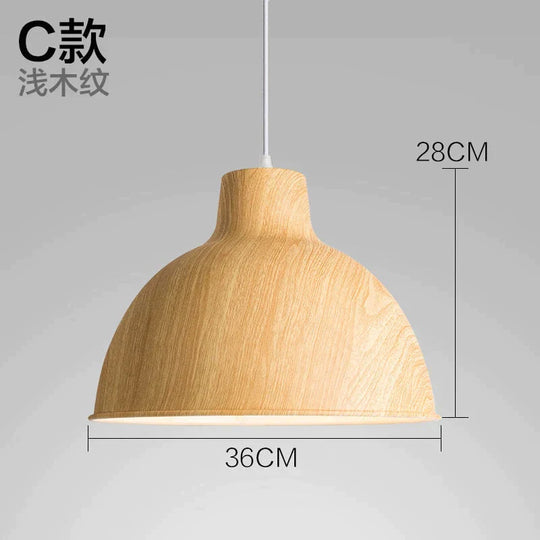 Nordic modern wood grain Spray paint aluminum pendant lights, living room dining room desk bedside decorative lighting lamps