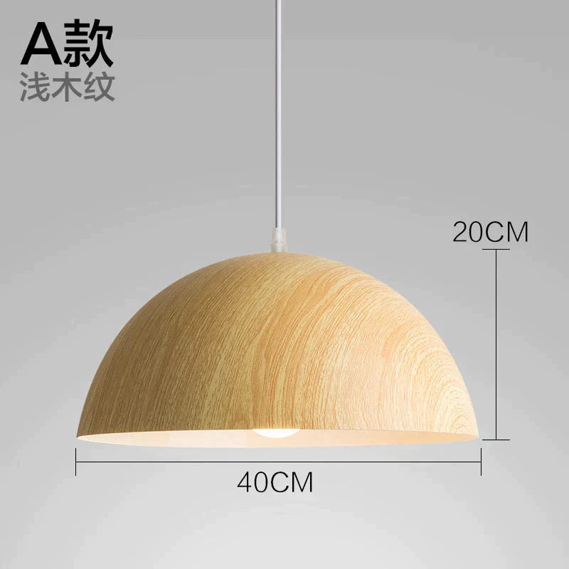 Nordic modern wood grain Spray paint aluminum pendant lights, living room dining room desk bedside decorative lighting lamps