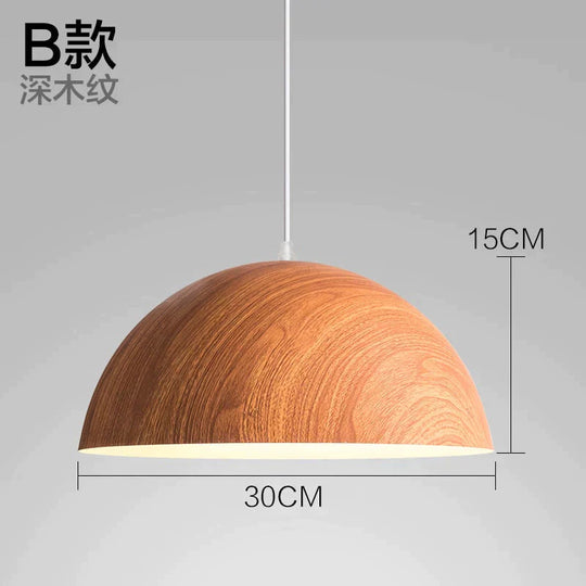 Nordic modern wood grain Spray paint aluminum pendant lights, living room dining room desk bedside decorative lighting lamps