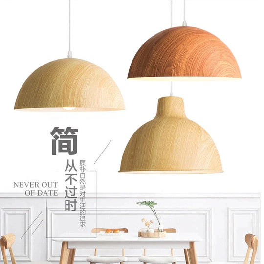 Nordic modern wood grain Spray paint aluminum pendant lights, living room dining room desk bedside decorative lighting lamps