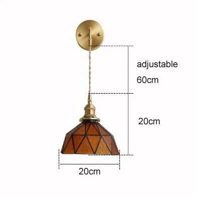 Nordic Retro Glass Copper Wall Lamp