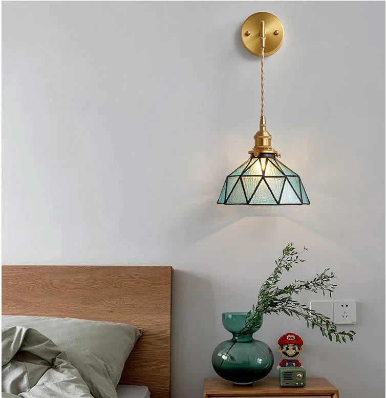 Nordic Retro Glass Copper Wall Lamp