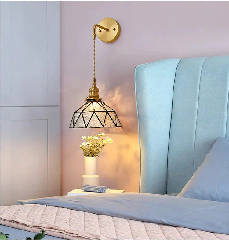 Nordic Retro Glass Copper Wall Lamp