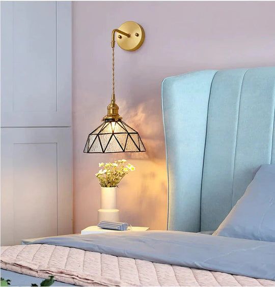 Nordic Retro Glass Copper Wall Lamp