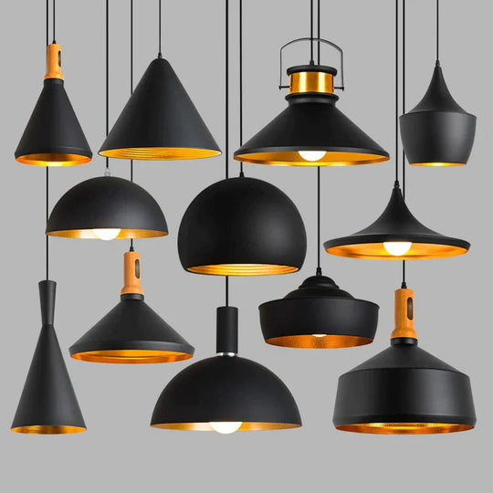 Nordic retro industrial black E27 pendant lights restaurant dining table bar Decorative lighting