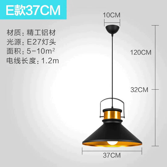 Nordic retro industrial black E27 pendant lights restaurant dining table bar Decorative lighting