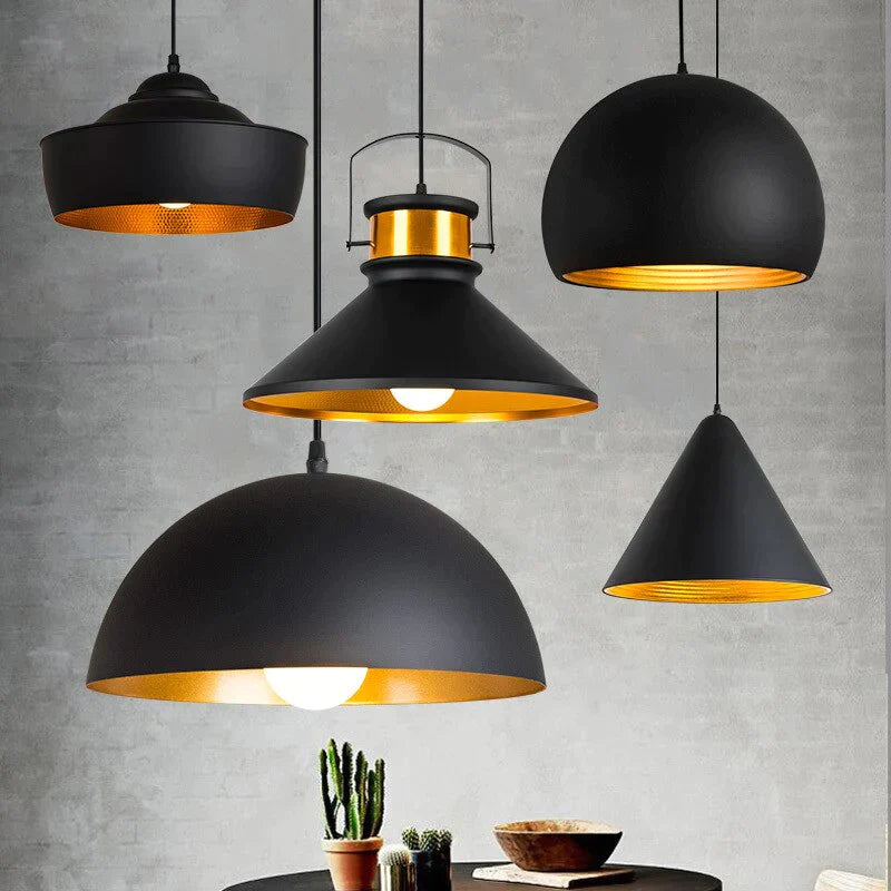 Nordic retro industrial black E27 pendant lights restaurant dining table bar Decorative lighting