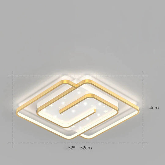 Nordic Simple Light Luxury Atmosphere Square Living Room Bedroom Ceiling Lamp