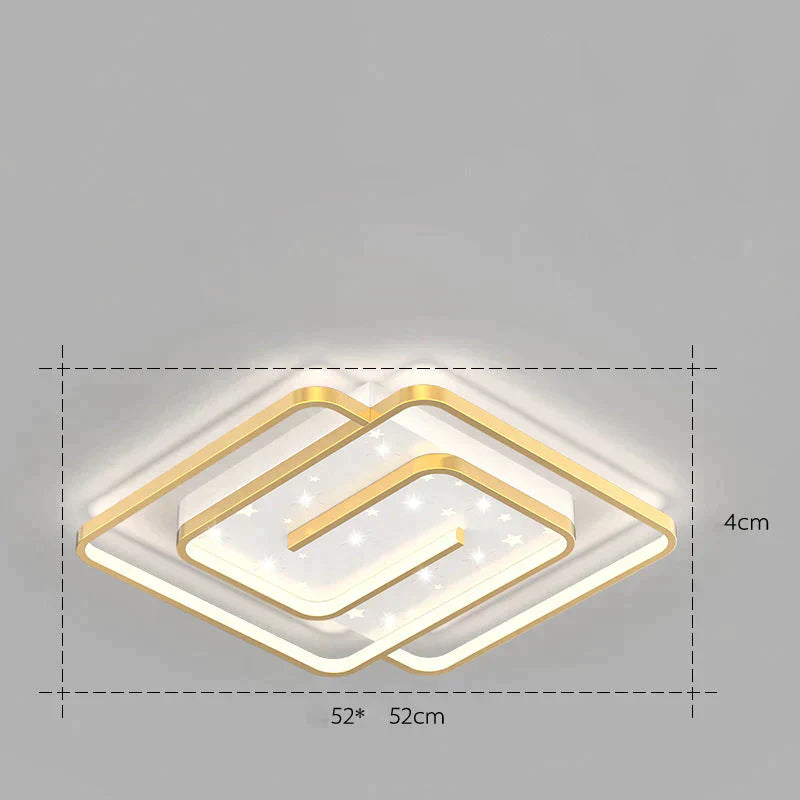 Nordic Simple Light Luxury Atmosphere Square Living Room Bedroom Ceiling Lamp