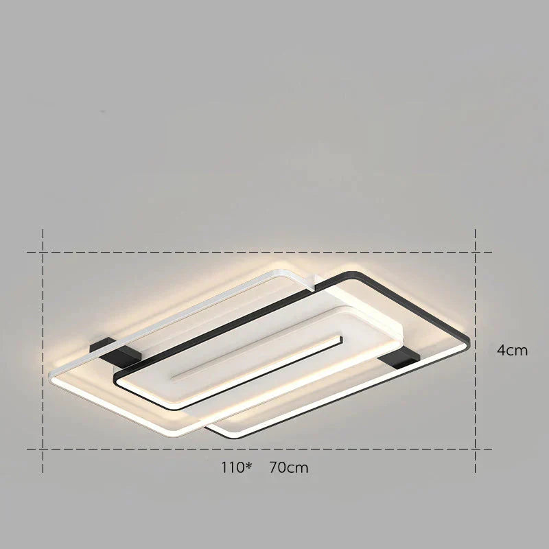 Nordic Simple Light Luxury Atmosphere Square Living Room Bedroom Ceiling Lamp