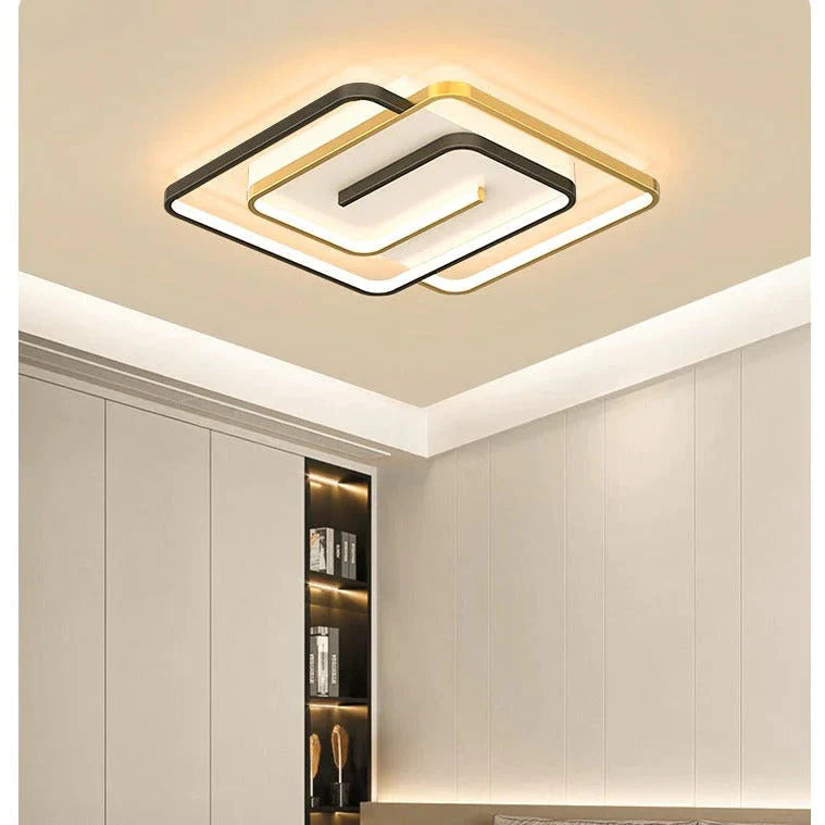 Nordic Simple Light Luxury Atmosphere Square Living Room Bedroom Ceiling Lamp