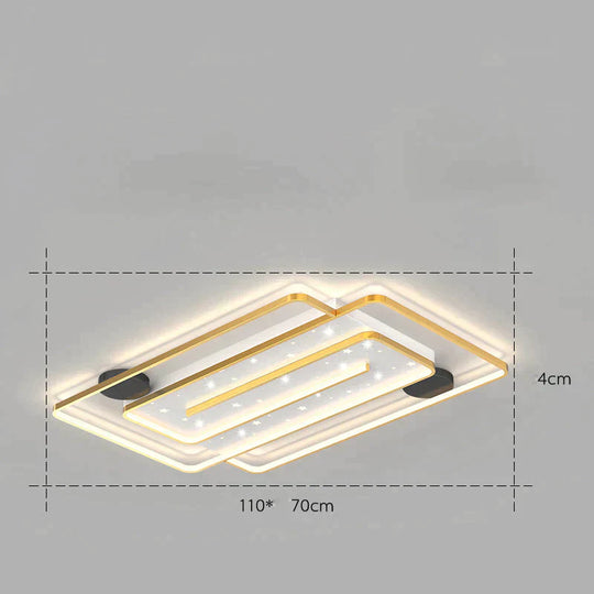 Nordic Simple Light Luxury Atmosphere Square Living Room Bedroom Ceiling Lamp