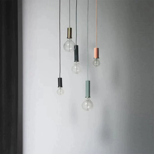 Nordic Simple Pendant Lights Suspension Aluminum Tube E27 Lamps Holder Dining Table Kitchen Bedside Wall Decorate