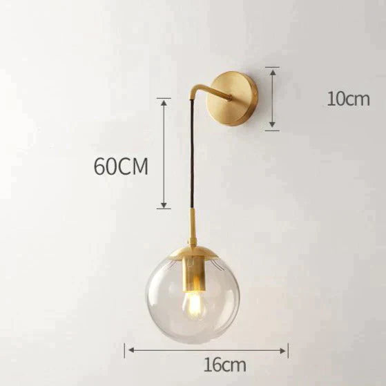 Nordic Star Wall Lamp Copper Bedroom Bedside Modern Minimalist Living Room Lamps