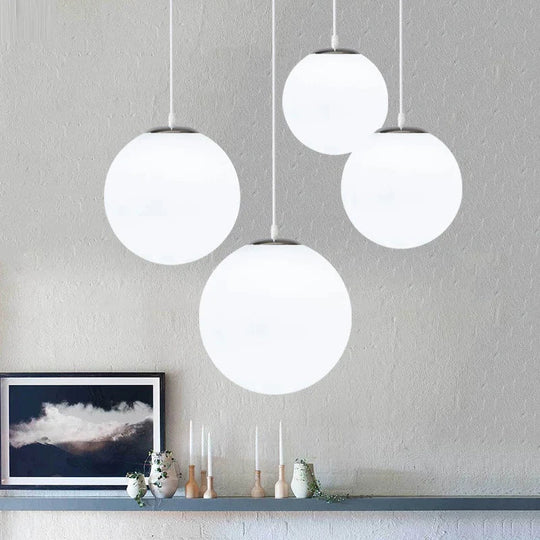 Nordic White Glass Ball Pendant Lights Modern LED Living Room Hanglamp Pendant Lamp Restaurant Bar Aisle Bubble Ball Luminaire