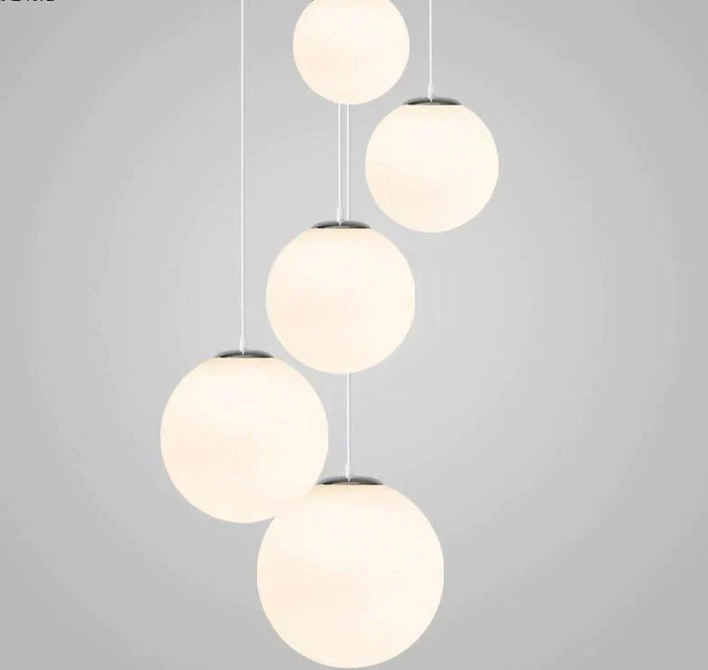 Nordic White Glass Ball Pendant Lights Modern LED Living Room Hanglamp Pendant Lamp Restaurant Bar Aisle Bubble Ball Luminaire